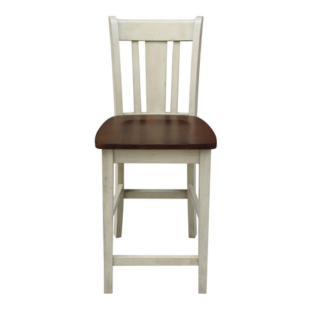 International Concepts San Remo Counter Height Stool, 24" Seat Height, Antiqued Almond/Espresso S12-102
